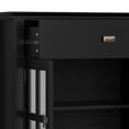 thumbnail image 6 of Simpli Home Artisan 60 inch Wide Solid Wood Transitional Large 4 Door Sideboard Buffet in Black, 6 of 15