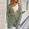 thumbnail image 4 of CheerKidz Women Solid Color Long Sleeve V Neck Knitted Cardigan Sweater Jacket Casual Fashionable Solid Color Top for Party Work Travel All Seasons(Green,XL), 4 of 9