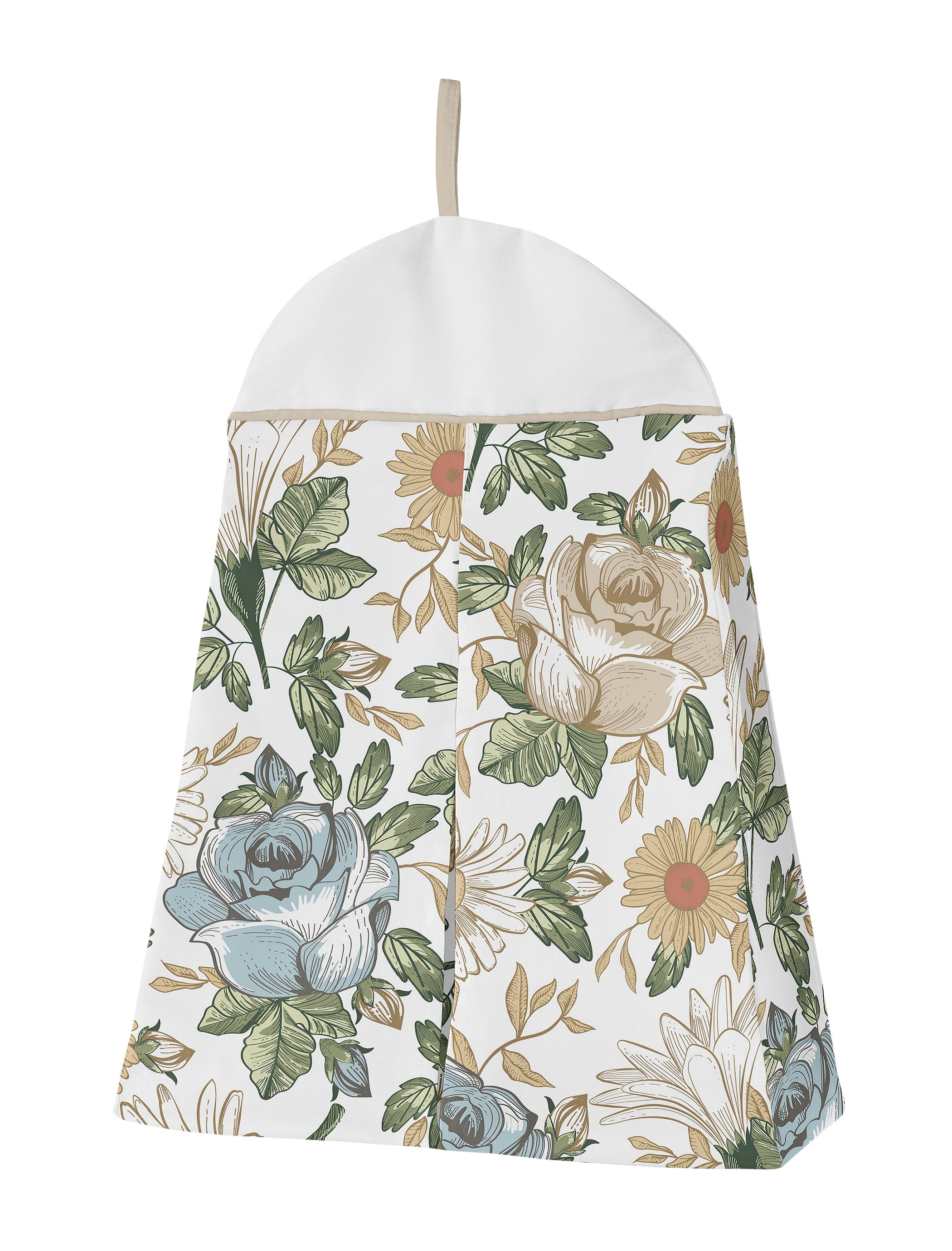 Sweet Jojo Designs Vintage Floral Blue Yellow and Beige 4 Piece Crib Bedding Set
