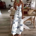 thumbnail image 2 of Zpanxa Sundresses for Women, Summer Dresses for Women 2024 Summer Fashion Printed V-Neck Sleeveless Suspenders Pullover Dress Light Elue E 3XL, 2 of 4