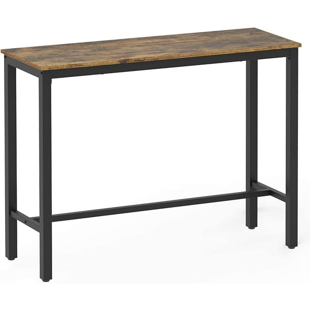 Pub Table Industrial Console Sofa, Rustic Wood And Metal Pub Tableware