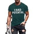 thumbnail image 2 of jowamay I Had Potential Tshirt Short Sleeve Funny Saying Graphic T-Shirts Men's Summer Tops for Outdoor Workout, 2 of 7