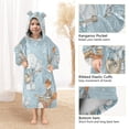 thumbnail image 4 of Wearable Blanket with Sleeves and Pocket Oversized Hooded Sweatshirt 3-14 YR Animals Playing Musical Instruments M, 4 of 7