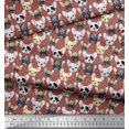 thumbnail image 3 of Soimoi Poly Georgette Fabric Puppy Face Dog Fabric Prints By Yard 42 Inch Wide, 3 of 3
