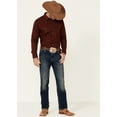 thumbnail image 2 of Gibson Trading Co Men's Basic Solid Long Sleeve Pearl Snap Western Shirt Burgundy Medium, 2 of 4