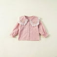 thumbnail image 2 of ibuvkizy Girls Summer Dresses Baby Princess Dress 1-8 Years Girls' Shirt Long Sleeve Cotton Lapel Lace Top Girls' Girls' Dress Toddler Birthday Party Gown Kids Cute, 2 of 9
