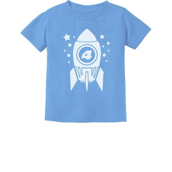 Tstars Boys Unisex 4th Birthday Gift Space Rocket Shirt Birthday Gift for 4 Year Old Birthday Gift for Boys Gift for Four Year Old Birthday Party B Day Toddler Infant Kids T Shirt