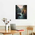 thumbnail image 2 of JRXY Bathroom Wall Art Decor Bathroom Pictures for Wall Artwork Sunset natural bridges along the west coast the Pacific Ocean Oregon Framed Canvas Wall Art for Bedroom Dining Room Farmhouse 16x20 in, 2 of 4