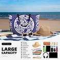 thumbnail image 5 of KdxioBlue And White Porcelain Pattern for Beach Bag for Women Large Beach Tote Bag Waterproof Sandproof Swim Bag with Zipper Pockets Beach Vacation Travel, 5 of 7