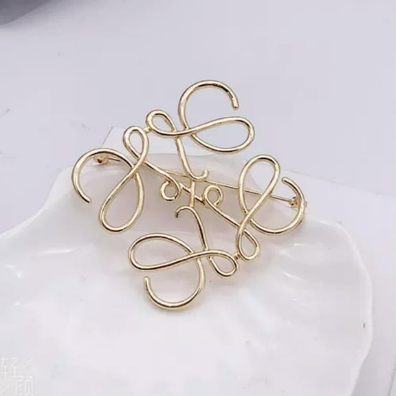 GKNET Geometric Square Cut-out Pin Suit Accessory Women's Corsage-Gold