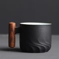 thumbnail image 2 of Coffee Cup Wooden Handle Coffee Mug Tea Mug Gradient Glaze Exquisite Ceramic Small Mugs, 2 of 4