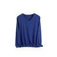 thumbnail image 1 of Guardurnaity Ropa interior térmica de invierno, camiseta elástica con cuello en V grueso portátil de manga larga, Tops casuales de moda cómodos Camisetas Azul SG Guardurnaity AP013771-01, 1 of 6