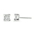 thumbnail image 3 of .925 Sterling Silver 1/3 Cttw Miracle Set Princess-cut Diamond Solitaire Stud Earrings (H-I Color, I2-I3 Clarity), 3 of 6