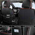 thumbnail image 4 of Coverado Black and Red Trim Car Seat Covers Full Set, Premium Leather Front and Rear Split Bench Cover, Automotive Seat Protectors Universal Fit for Most Cars, SUVs and Trucks, 4 of 10