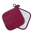thumbnail image 2 of 100% Cotton Terry Pot Holder Pack of 2 for Kitchen Everyday Basic Heat Resistant Coaster Potholder for Cooking and Baking Premium - Wine red, 2 of 9