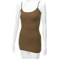 thumbnail image 3 of XT1002L Adjustable Spaghetti Strap Basic Long Cami Tunic Tank Top Plus Size Cocoa 3XL, 3 of 5