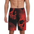 thumbnail image 1 of Fotbe Red And Black Abstract Skull Pantalones Cortos de Pijama para Hombre, Ropa de Dormir, Pantalones de Pijama Cortos para Hombre-X-Large, 1 of 6