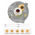 thumbnail image 6 of 13 Inch Round Placemats Set of 4, You Are My Sunshine Non Slip Heat Insulation PP Table Mats, Yellow Sunflowers Cute Bees Heart Grey Washable Place Mats for Kitchen Dining Party Table Decor, 6 of 7