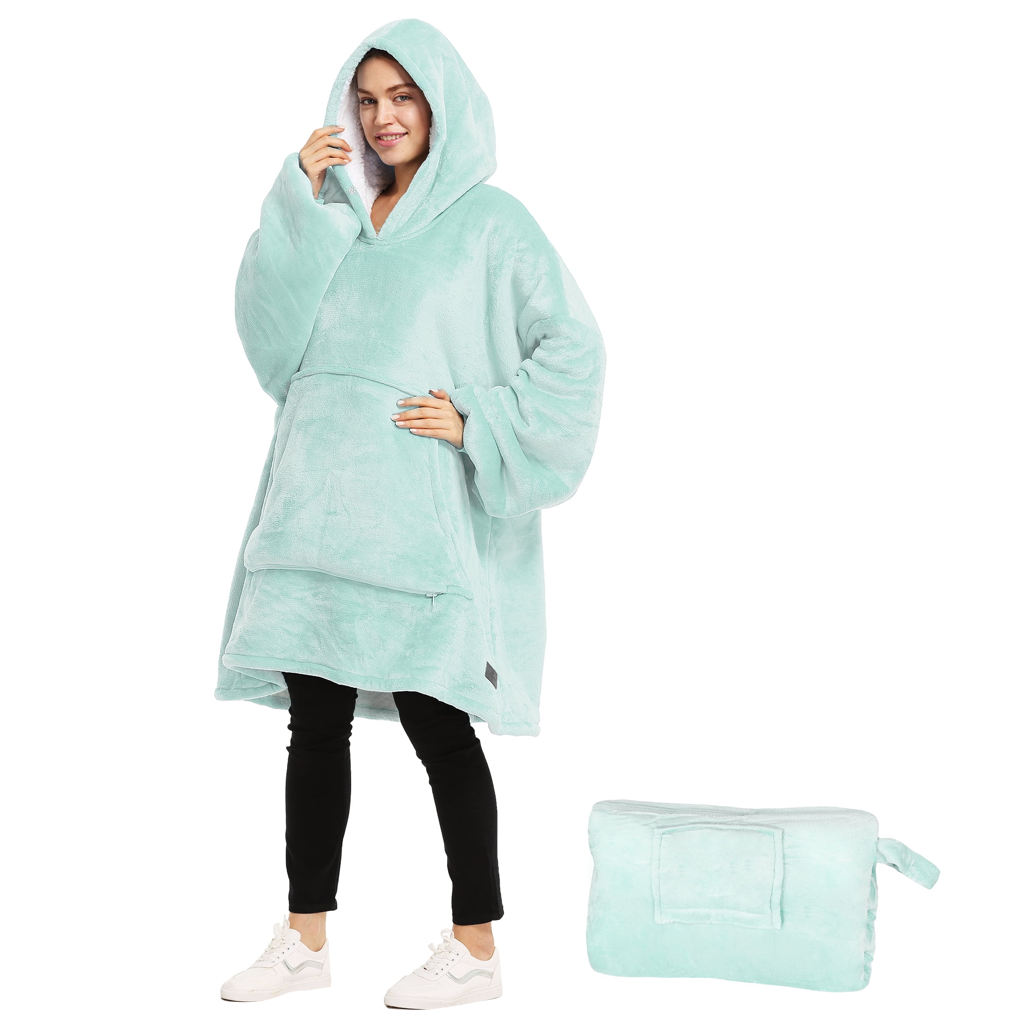Flyingstar Oversized Wearable Blanket, Portable Sherpa Hoodie