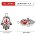 thumbnail image 2 of 1Box 50pcs Antique Silver Hamsa Hand of Fatima Charms with 10 Color Evil Eye Beads Symbol Hand Beads Charms for Jewelry Making Findings DIY Necklace Bracelet, 2 of 8