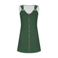 thumbnail image 7 of Timegard Summer Dresses for Women V Neck Sleeveless Button Slim Fitting Casual Comfy Dresses Fashion, 7 of 7