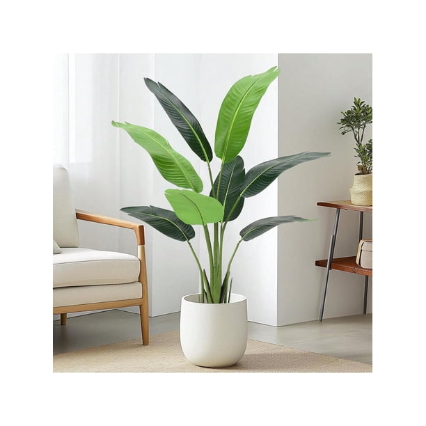 4-foot bird of paradise green tropical artificial plant para indoor home, sala de estar, y oficina decoration