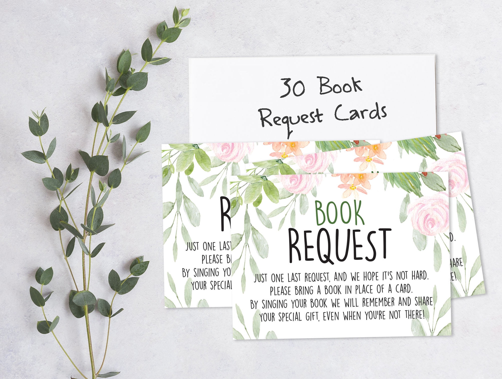 Inkdotpot 30Floral Gender Neutral Baby Shower Book Request Cards Bring A Book Instead Of A Card Baby Shower Invitations Inserts Games