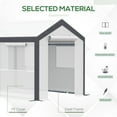 thumbnail image 3 of Outsunny 9.8' x 6.6' x 7.2' Outdoor Walk-In Tunnel Greenhouse, Garden Warm Hot House with Roll Up Windows, Zippered Door, White/Dark gray, 3 of 9