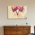 thumbnail image 2 of wall26 - Canvas Print Wall Art - Water Color Skull of a Deer with Flowers on Horns - Gallery Wrap Modern Home Art | Ready to Hang - 24x36 inches, 2 of 4