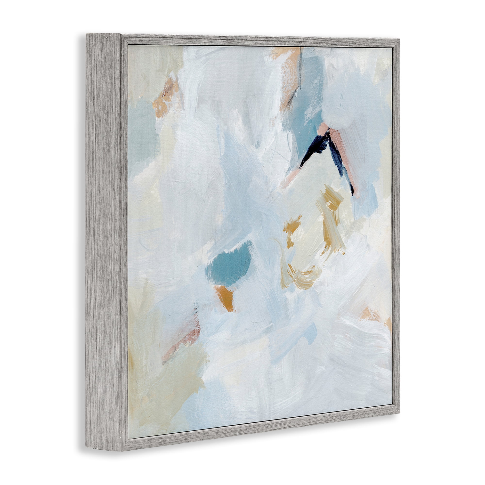 Stupell Industries Soft Subtle Abstraction Abstract Painting Gray Framed Art Print Wall Art, 12 x 12