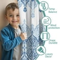 thumbnail image 3 of Blackout Kids Curtains,Blue Ethnic Floral Border Pattern Childrens Insulated Curtains Set Of 2,Bedroom Essentials,Toddler Room Decor 42x54in(106x137cm), 3 of 5