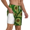 thumbnail image 3 of Picia Big Colorful Avocados pattern Mens Swim Trunks with Compression Liner Stretch Beach Shorts Quick Dry with Zipper Pockets No-Chafing Board Shorts-Large, 3 of 9