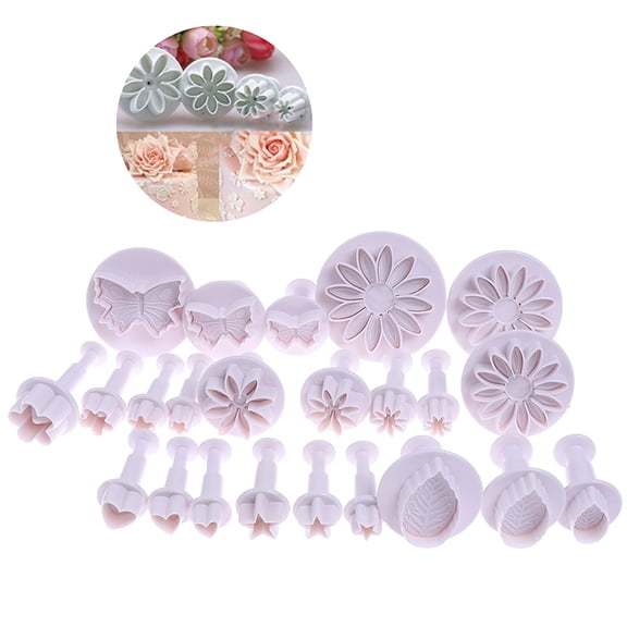 Racing Butterfly Plastic Flower Fondant Cake Tools Sugar Craft Plunger Cutter Baking Cookies Mold