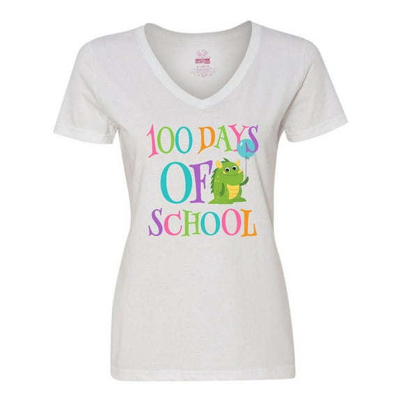 Inktastic 100 Days Of School Party Women's V-Neck T-Shirt
