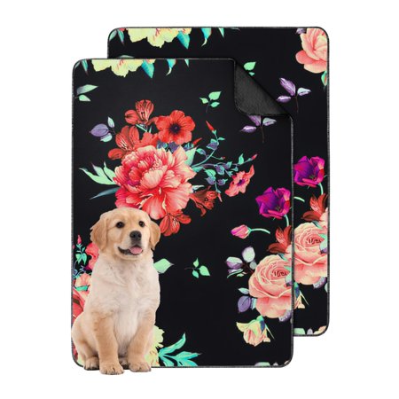 Washable Dog Potty Pads Tropical Theme Reusable Absorbent Training Pad with Non-Moving Bottom for Hardwood Floor Care (Hawaiian plant patterns 24 x35 )