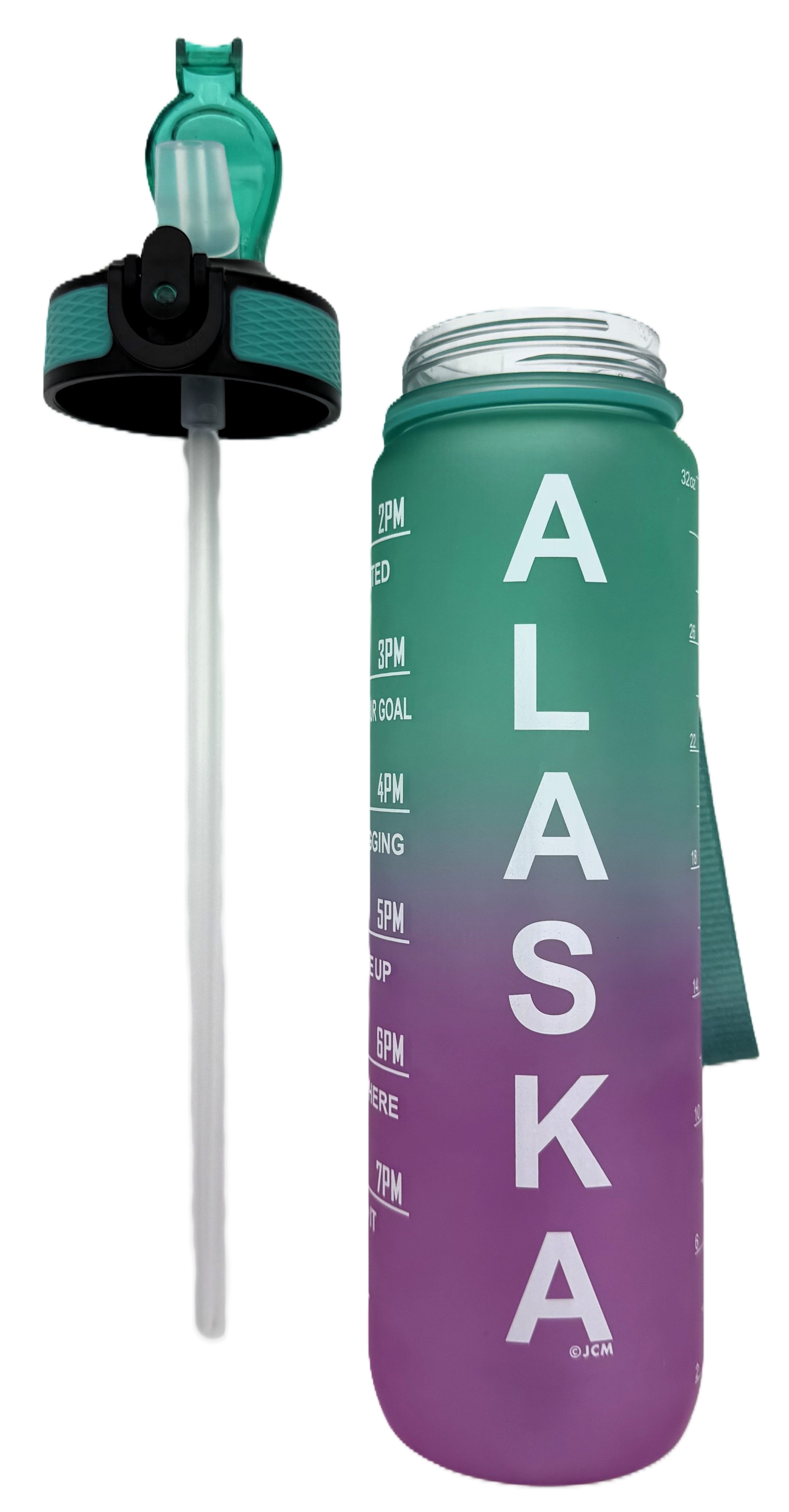 Alaskagift Water Bottle 32oz Purple Time Mark