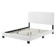 thumbnail image 4 of Tufted Platform Bed Frame, Queen Size, Velvet, White, Modern Contemporary Urban Design, Bedroom Master Guest Suite, 4 of 8