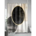 thumbnail image 5 of Shower Curtain, Abstract Art Black Gold Circle Mottled Geometric Moon Washable Shower Curtain with Hooks Bath Decor Fabric Shower Curtains for Bathroom, Hotel, Stalls, Bathtubs, 48x72 Inch, 5 of 6
