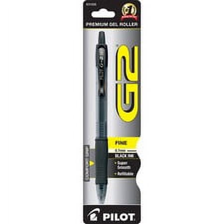 Pilot G2 Retractable Gel Ink Rollerball Pens - Fine Pen Point - 0.7 mm Pen Point Size - Refillable - Retractable - Black Gel-based Ink - Translucent Barrel - 1 Each | Bundle of 5