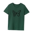 thumbnail image 3 of Camiseta para Mujer Camisa de Cuello Redondo Tops de Verano Clásicos Simples para Ir de Compras Mujer SG, 3 of 7