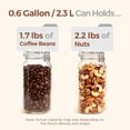 thumbnail image 3 of 3-pack 78oz Large Square Airtight Glass Jars For Bulk Food  Holds A 4lb Bag Of Sugar Or 5lb Rice Wide Mouth Canister Flour Coffee & Pantry Organization, 3 of 8