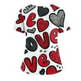 thumbnail image 3 of Valentines Day Scrub Tops Women V-Neck Scrubs Top Stretch and Moisture Wicking Nurse Working Uniform, 3 of 4