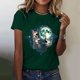 thumbnail image 4 of Gibobby Playera Corte clásico para Mujer Camisas lobo para hombres y mujeres Camiseta manga corta unisex con estampado lobos y animales(Verde,XL), 4 of 5