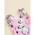 thumbnail image 5 of Halloween Toddler Girls Overalls Clothes Flower Ghost/Pumpkin Suspender Pants Baby Sleeveless Shortall Romper Jumpsuit, 5 of 8