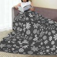 thumbnail image 6 of Bingfone simple white Snowflake Print Flannel Fleece Blanket Throw Blanket for Bed,Sofa,Couch,Travel,Camping(80"x60" ), 6 of 8