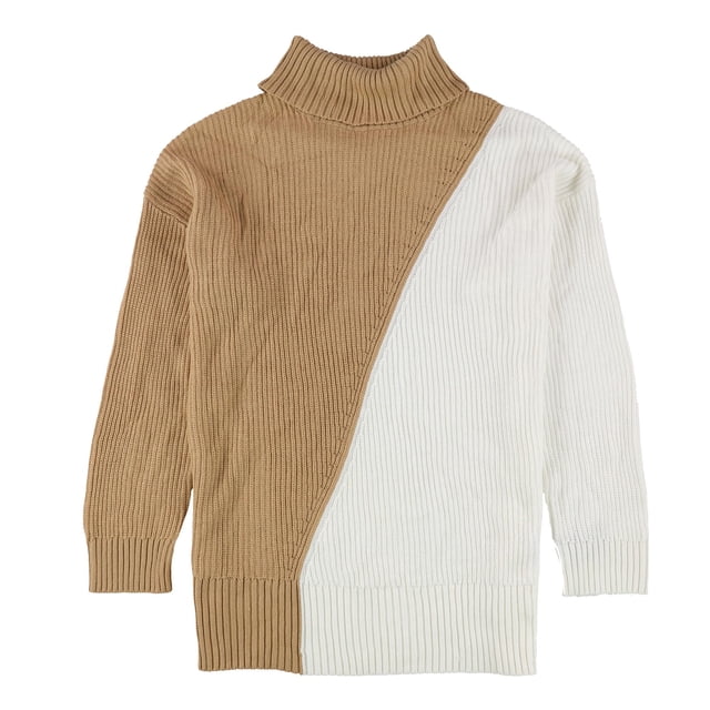 Alfani Womens 2-Tone Pullover Sweater medbeige L