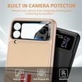 thumbnail image 3 of Gold Case Compatible for Samsung Galaxy Z Flip 4 Case with Card Holder & Camera Screen Protector,PU Leather Samsung Flip 4 Case Wallet Card Slot Cover Flip Phone Case for Galaxy Z Flip 4 5G Case, 3 of 13