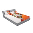 thumbnail image 2 of Ambesonne Christmas Fitted Sheet & Pillow Sham Set, Funny Snowman Santa, Full, White Orange, 2 of 2