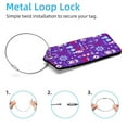 thumbnail image 2 of Square 2Pack PU Leather Nautical Purple Cruise Luggage Tag with Privacy Cover and Stainless Steel Ring - Suitable for Travel Handbags Backpacks Luggage Tags, 2 of 6