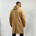 thumbnail image 6 of GrmtClth Men's Double Breasted Overcoat Notched Lapel Long Sleeve Mid‑Long Warm Winter Casual Business Trench Coat with Pockets, 6 of 9